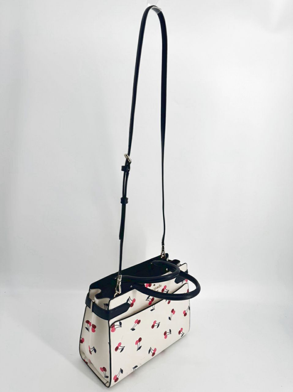 KATE SPADE Cream, Pink & Blue Leather Cherries Purse