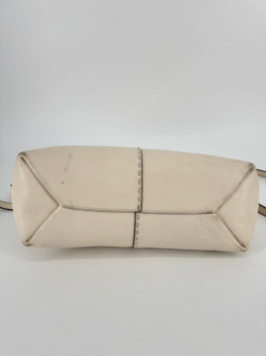 TORY BURCH Cream Leather Purse