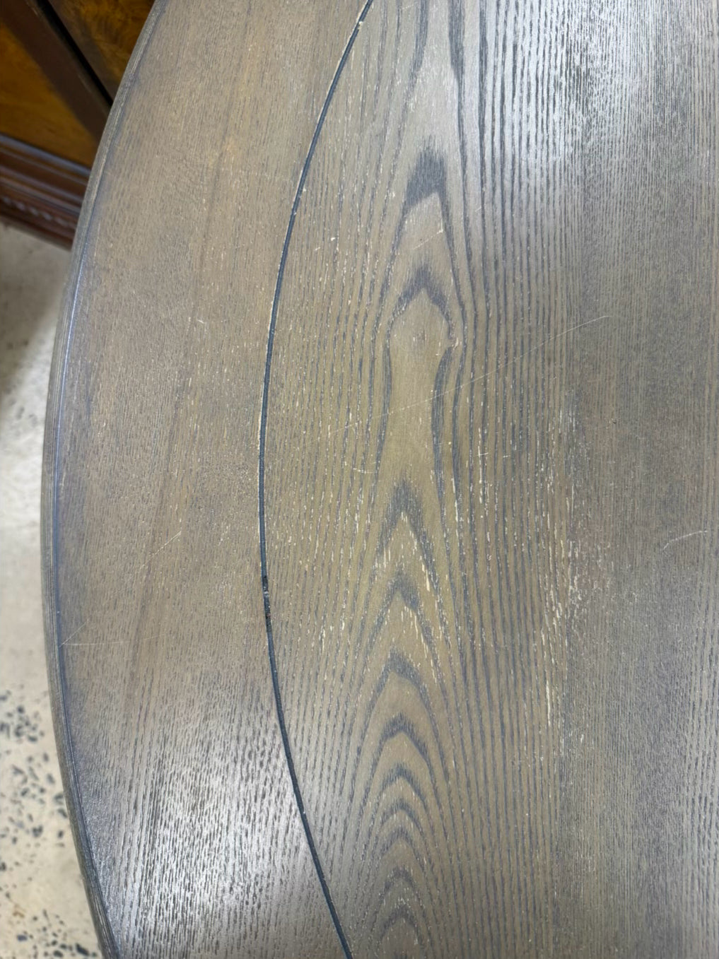 Cream & Tan Pedestal Dining Table