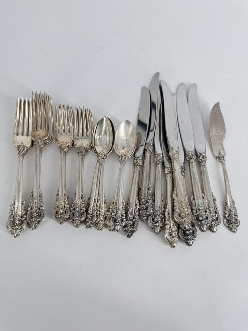 WALLACE STERLING SILVER Flatware Setting for 8