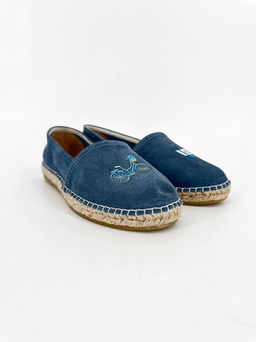 INKERMAN Size 39 Blue Suede Mackinac Island Espadrilles