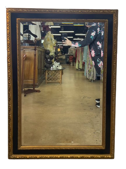 CAROLINA MIRROR Black & Gold Beveled Mirror