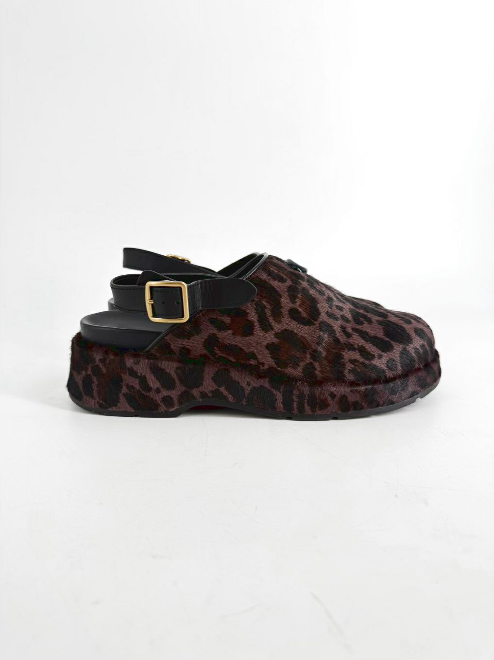 COACH Size 9 Mauve & Black Animal Print Mules