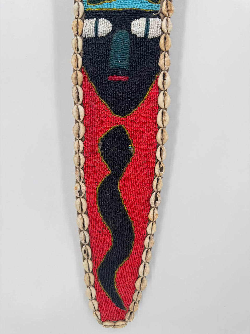 AFRICAN Multicolor Beads & Cowrie Shells "Yoruba" Wall Hanging