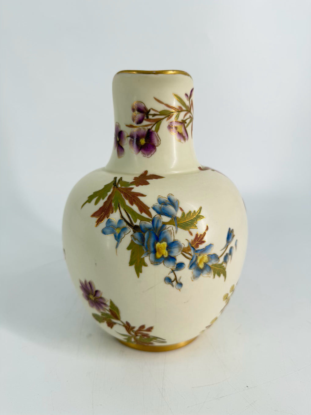 ROYAL WORCESTER Cream, Pink, Green & Yellow Flatback Pitcher