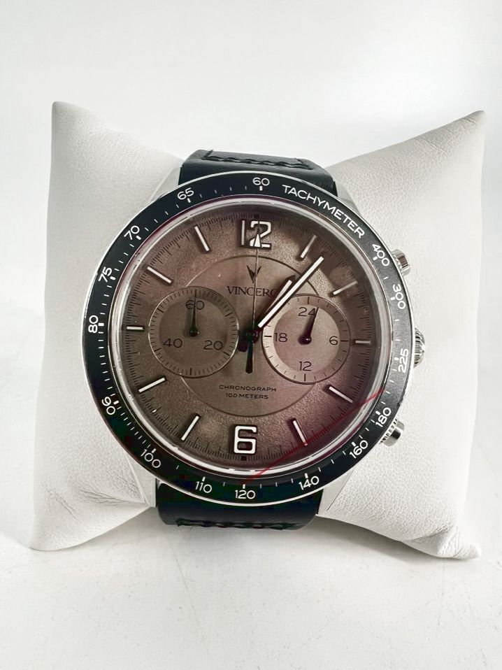 VINCERO Black Leather Automatic Watch