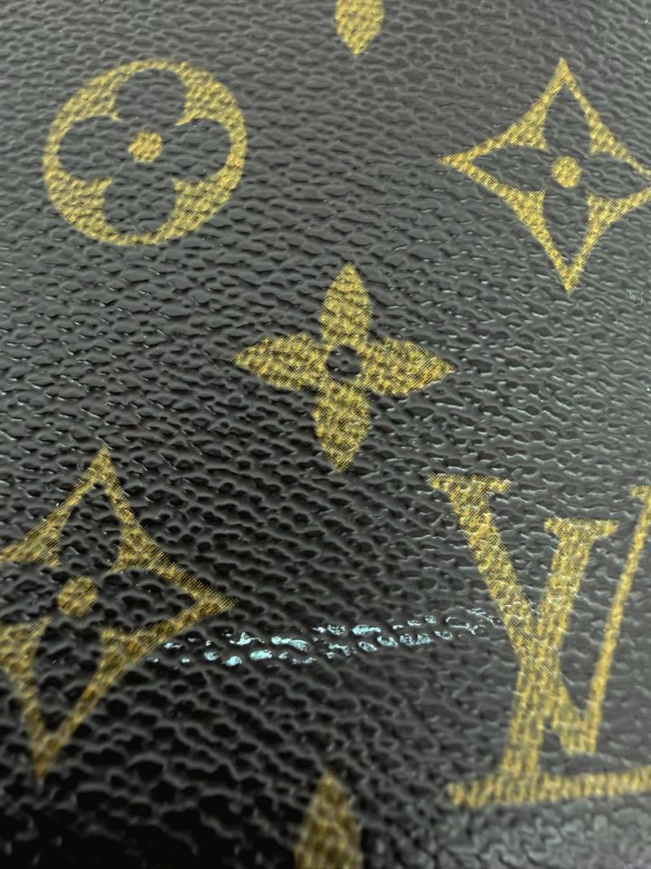 LOUIS VUITTON Brown Leather Monogram Crossbody Bag