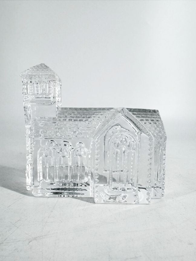 WATERFORD Clear Crystal Church Figurine