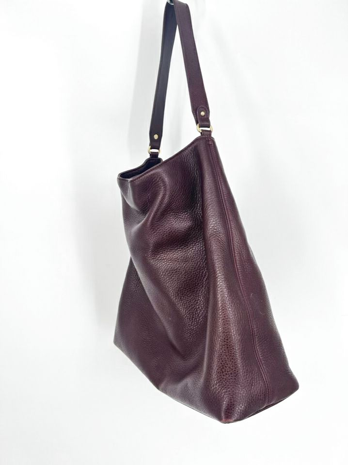 GIGI NEW YORK Wine Leather Hobo Bag