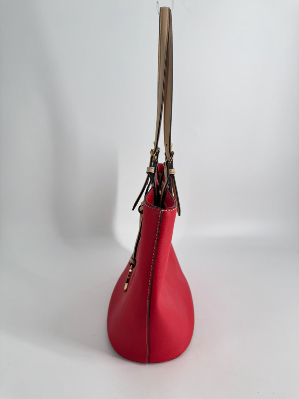 MICHAEL KORS Red & Tan Leather Purse