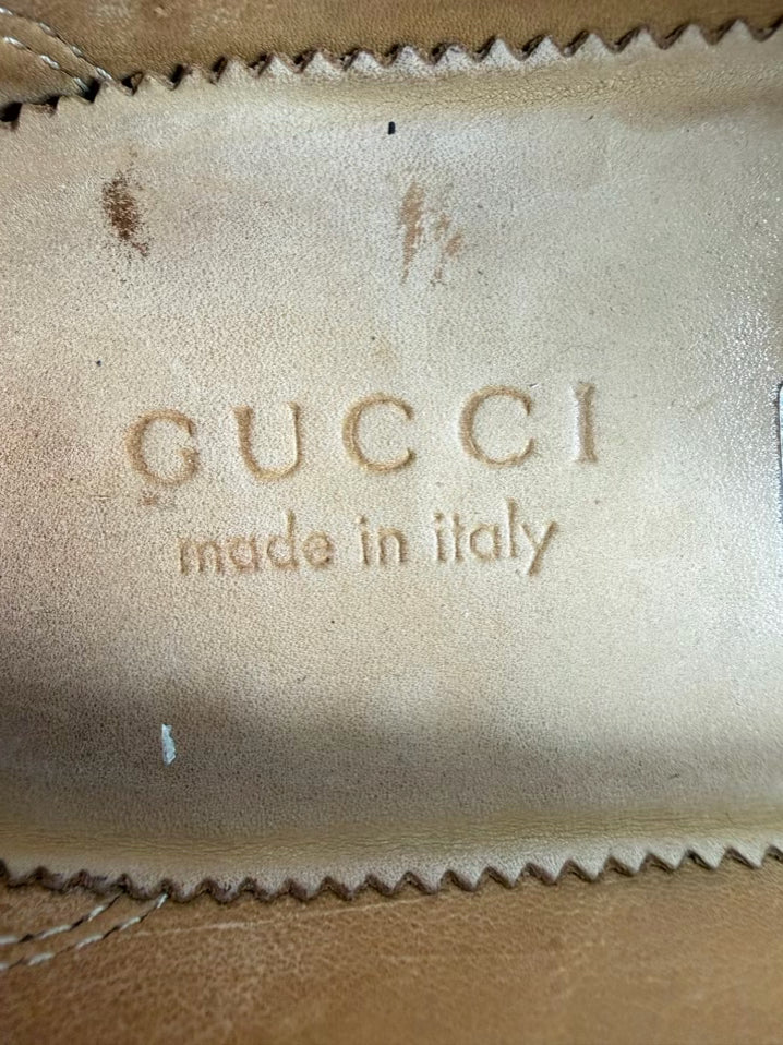GUCCI Size 8.5 Navy Leather Loafers