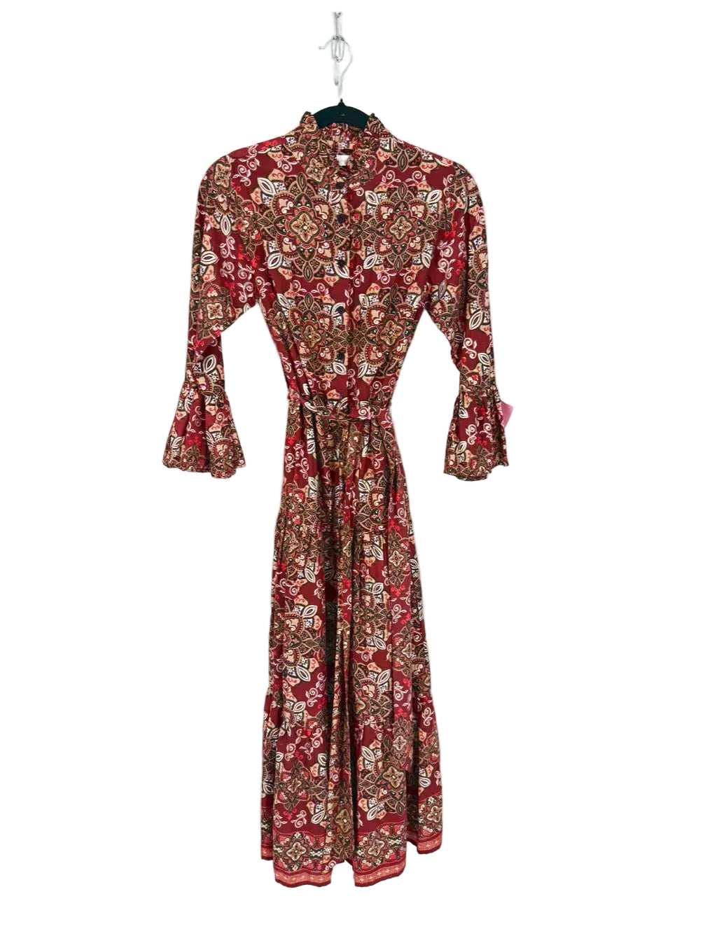 JUDE CONNALLY Roxie Wmn's Size XS Rust Print Floral Maxi-Dress NWT