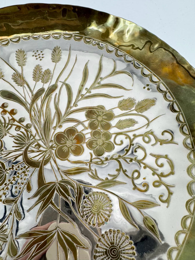 FAIT A LA MAIN Silver & Gold Handmade Decorative Plate