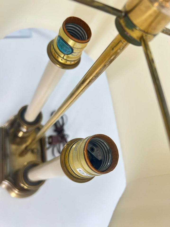 STIFFEL Brass Twin Candle Desk Lamp