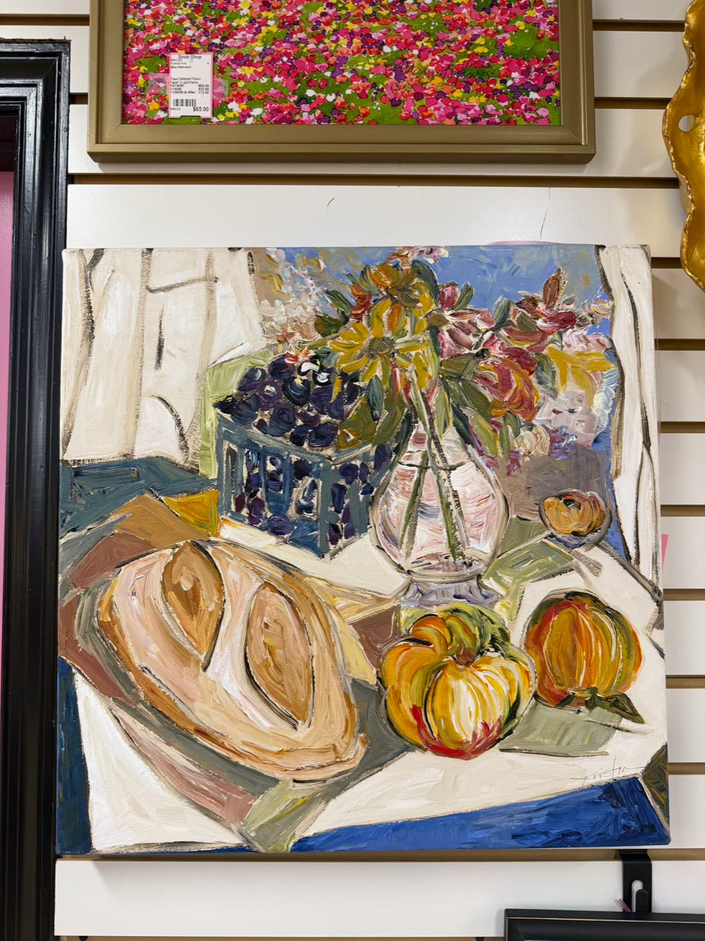 SIGNED KRISTIN DAVIS Summer Picnic Painting On Canvas