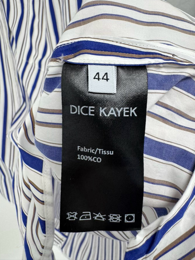 DICE KAYEK Size 44 Royal Blue Stripe Oversized Blouse