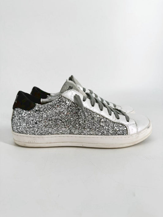 P448 Size 38 Silver Sparkle Casual Shoes NWOT