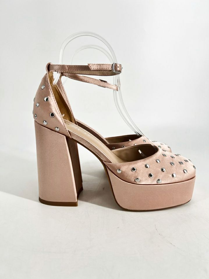 SILENT D Size 39 Rose Gold Leather Studded Pumps NWOT