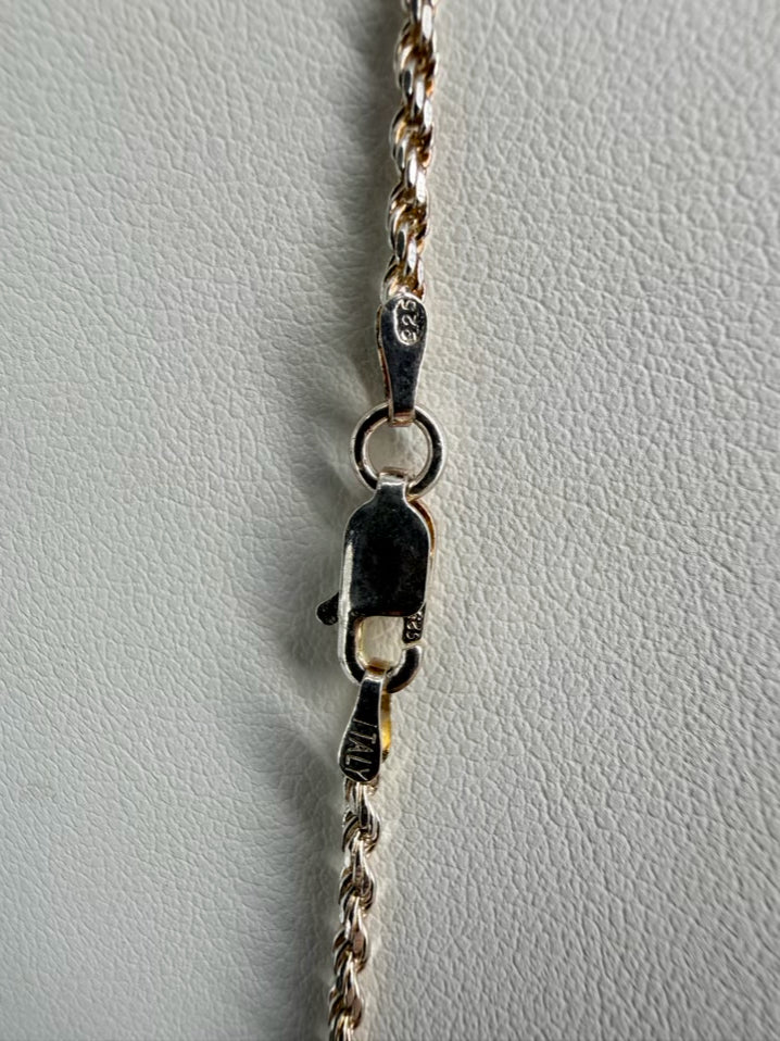 STERLING SILVER Blue Opal Abstract Necklace