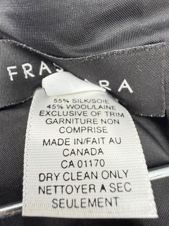 FRASCARA Size Wmn's 16/18 Black Silk & Wool Pants Suit