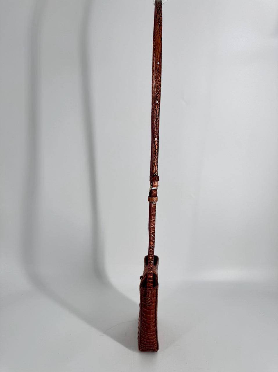 BRAHMIN Copper Embossed Leather Crossbody Bag