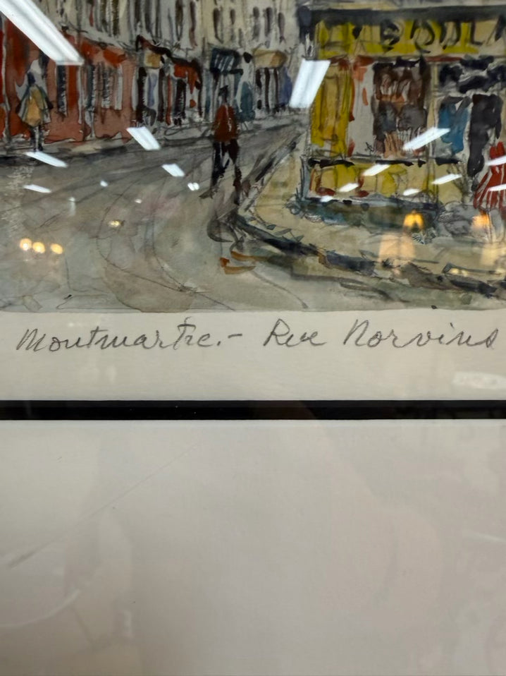 Montmartre-Rue Norvin Vinci Paper Framed Watercolor Print