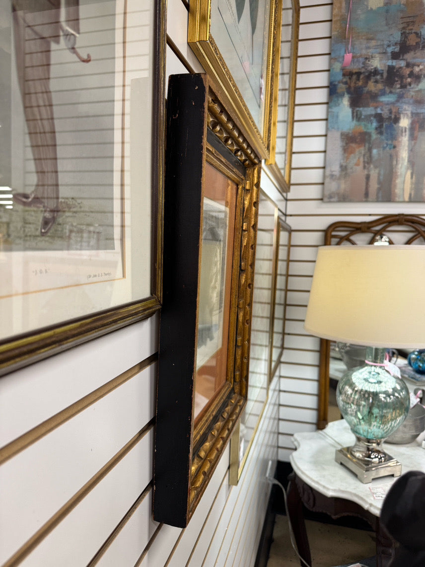 EMANUEL SCHARY "Then I'll Leave As Softly As I Came" Print in Black & Gold Frame