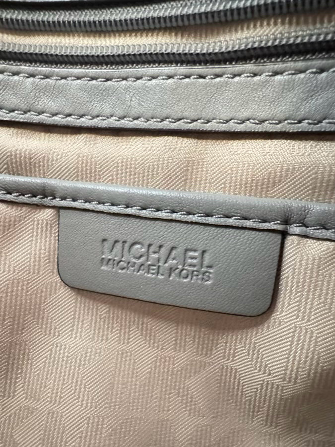 MICHAEL KORS Gray Quilted Leather Purse