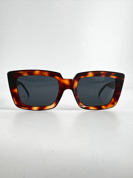 CELINE Tortoise Shell Square Sunglasses w/ Case
