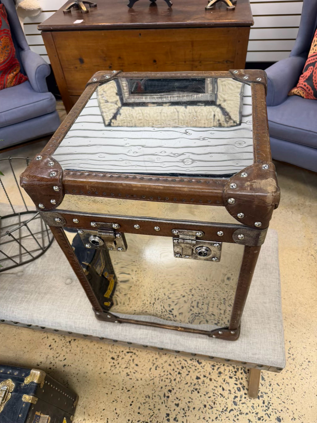 BOND ST. LONDON Timothy Oulton Steamer Steel & Leather Trunk