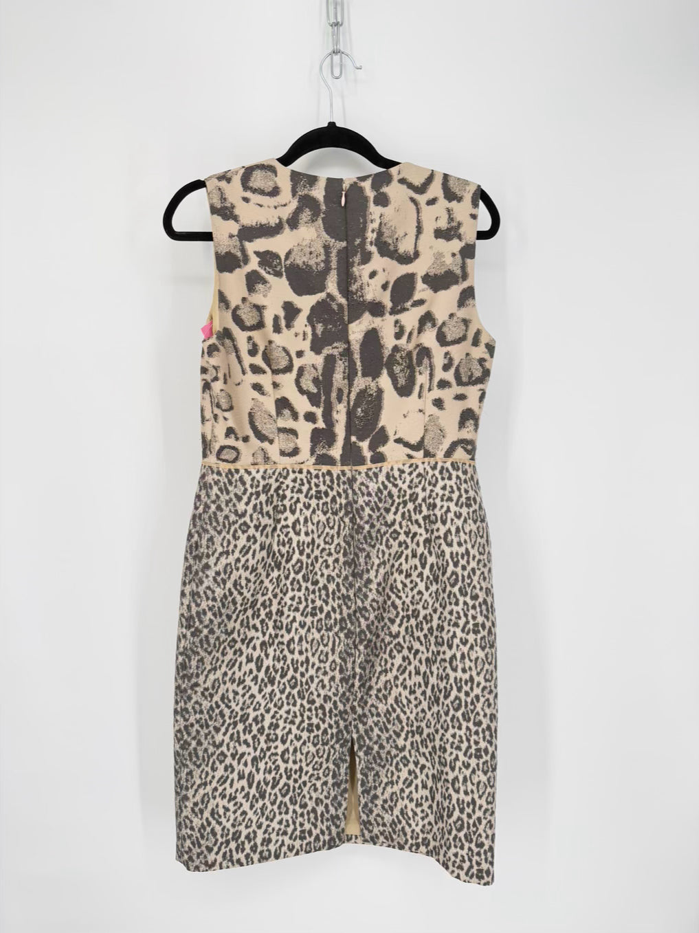GIAMBATTISTA VALLI Size Wmn's 46 Latte Jacquard Leopard Sleeveless Dress NWT