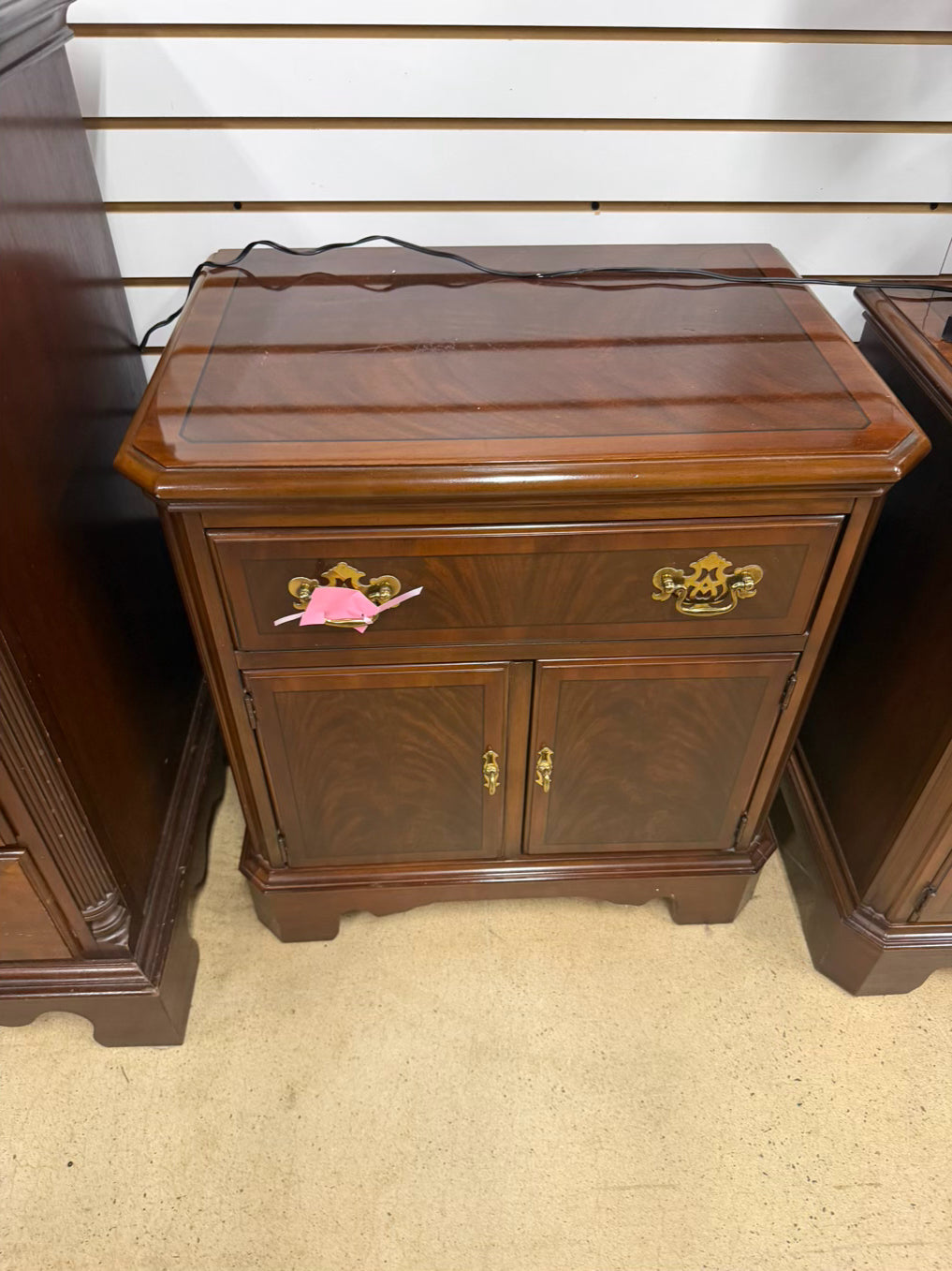 DREXEL Dark Mahogany Chippendale Nightstand