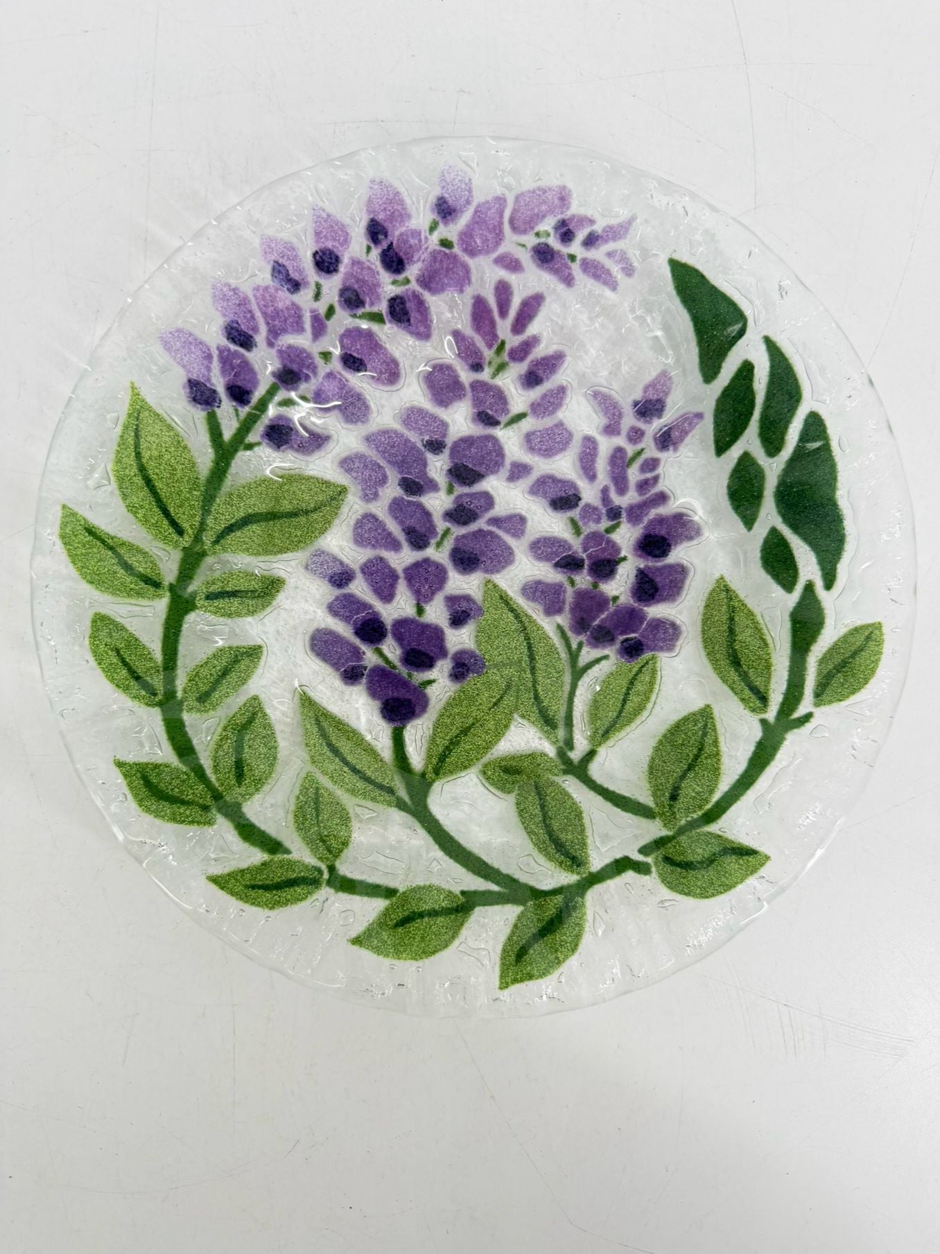 SYDENSTRICKER Clear, Green & Purple Glass Grapes Set Of 6 Dessert Plates