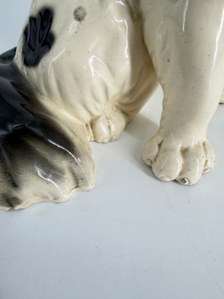 Black & White Ceramic Dog Figure