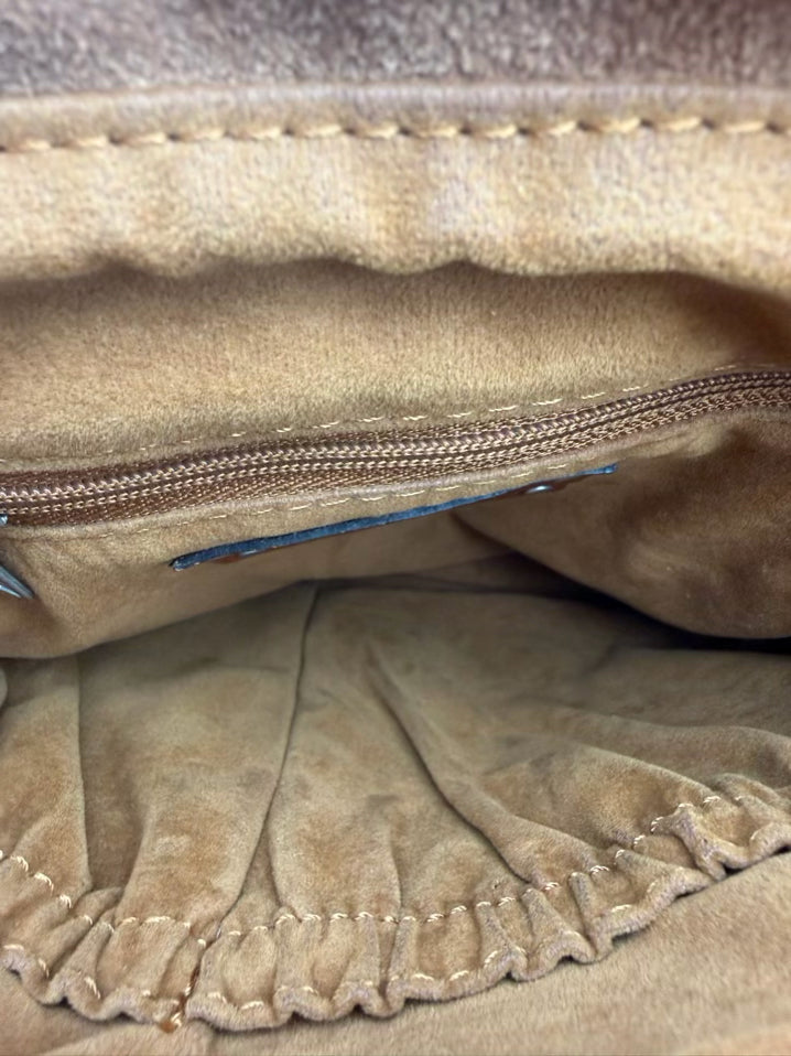 PATRICIA NASH Granada Brown & Blue Tooled Leather Crossbody Bag