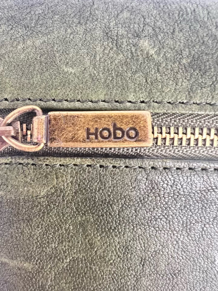 HOBO Green Leather Woven Wristlet