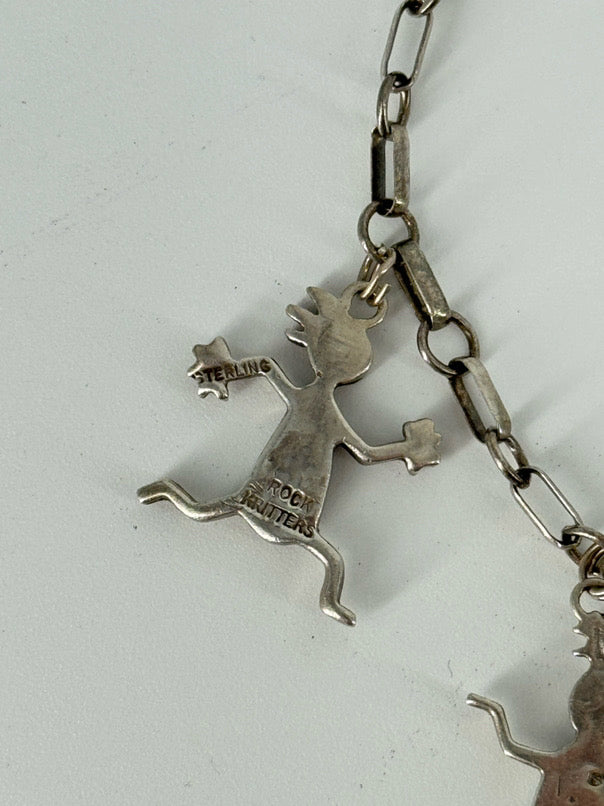 ROCK CRITTERS Sterling Gemstone Details Charm Bracelet
