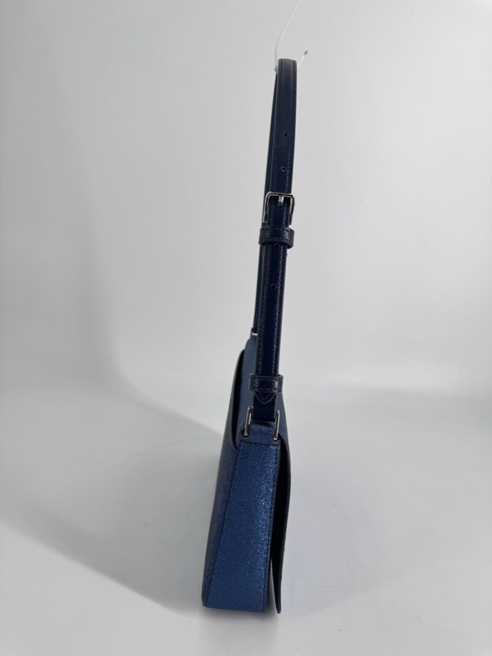 KATE SPADE Blue Sparkle Leather Flap Shoulder Purse