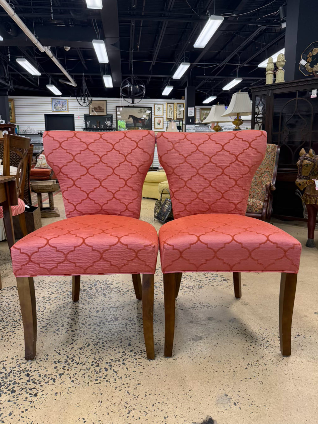 Rust Parsons Geometric Pair Of Chairs