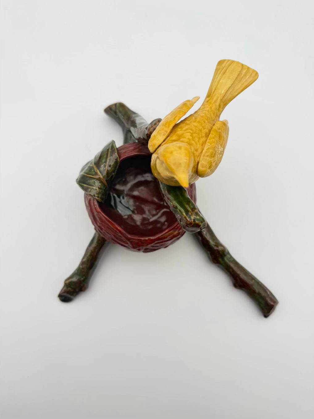 CHANGESTROM Brown, Green & Yellow Ceramic Bird Object