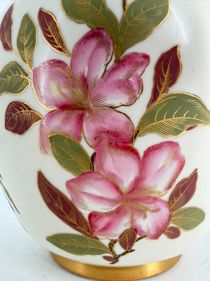 ROYAL WORCESTER Cream, Pink, Green & Yellow Flatback Pitcher