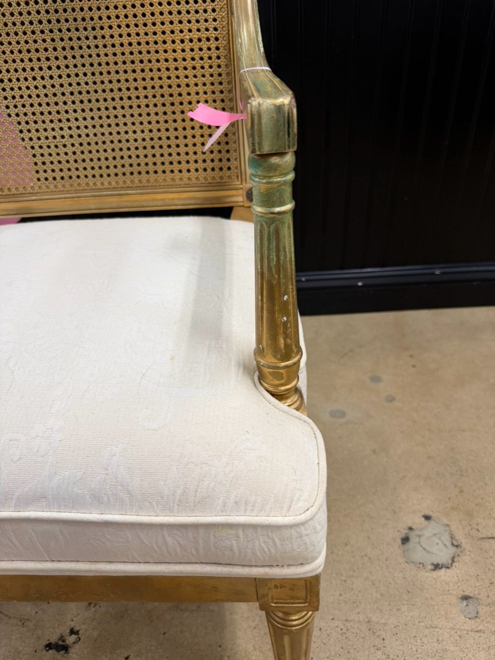 Gold Wood & Cane French Chair