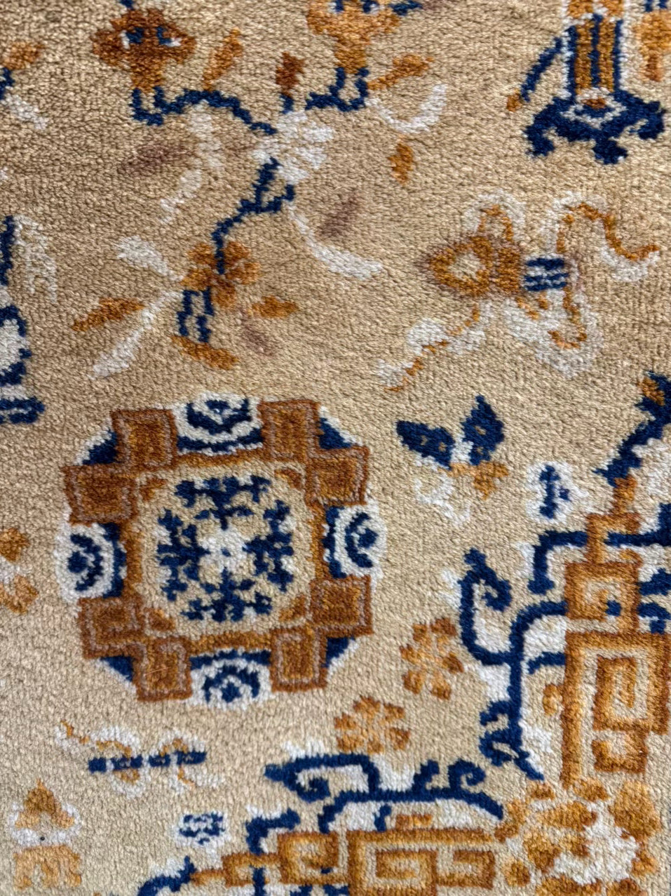 Gold Oriental Wool Area Rug