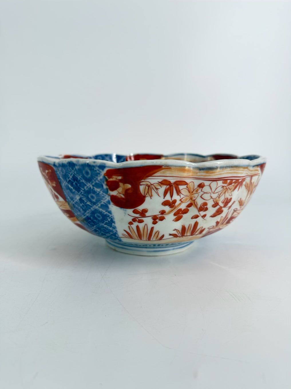 IMARI Rust, Blue & White Porcelain Bowl