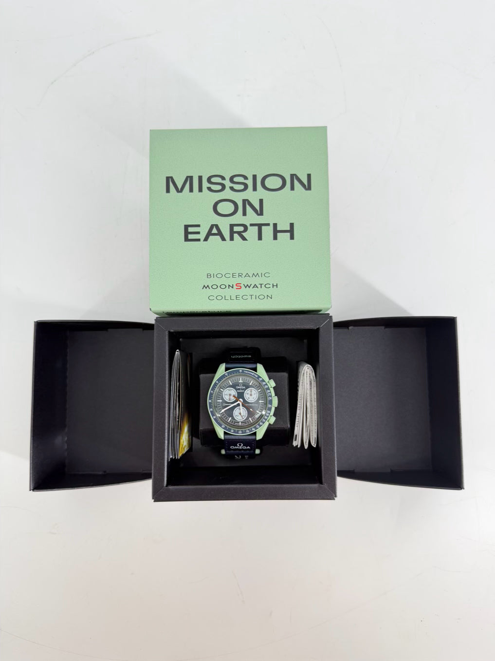 SWATCH X OMEGA Aqua & Blue Watch w/ Box
