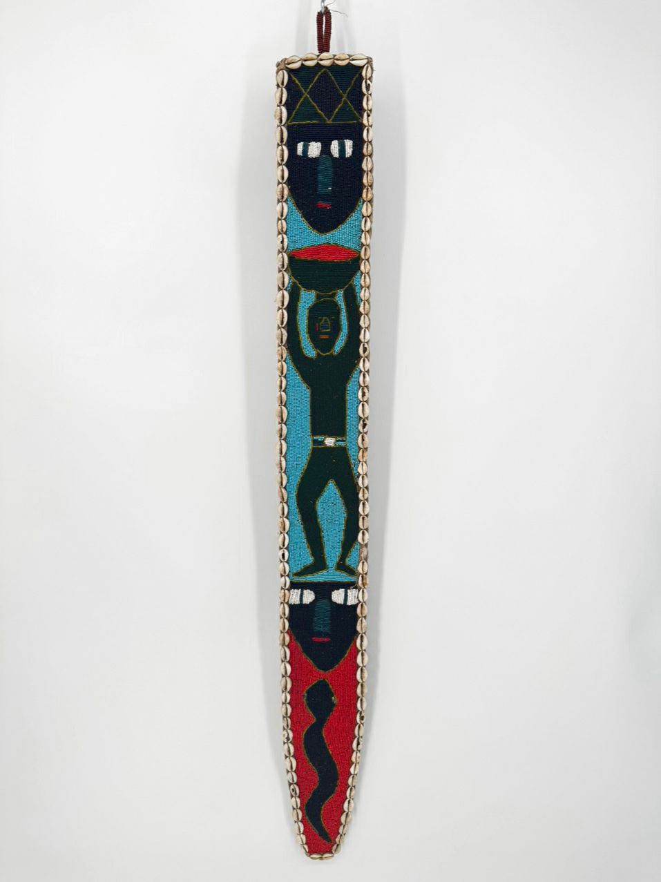 AFRICAN Multicolor Beads & Cowrie Shells "Yoruba" Wall Hanging