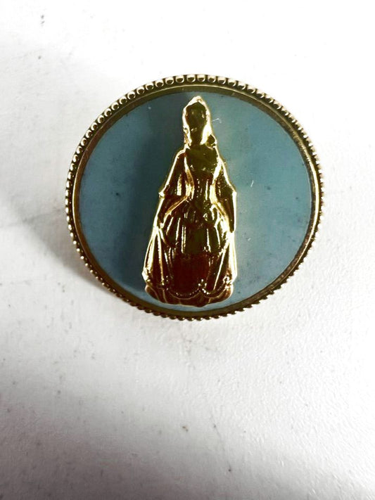 Blue Cameo Gold Filled Brooch