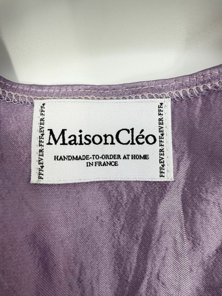 MAISON CLEO Size 38 Lavender Silk Tie up Blouse