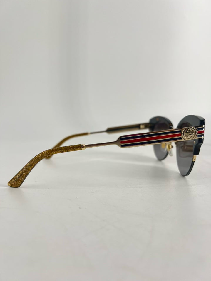 GUCCI Gold & Tortoise Metal Cat-Eye Gradient Sunglasses