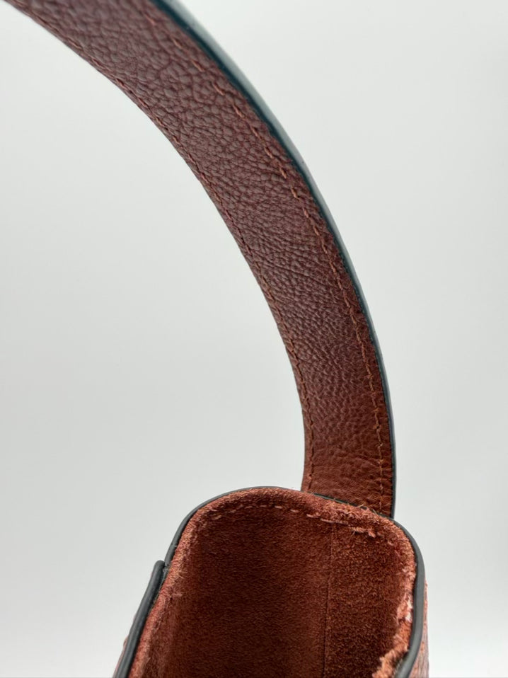 FRYE Cognac Leather Side Pocket Hobo Purse
